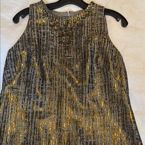 Maggy London Metallic Gold and Black Sleeveless
